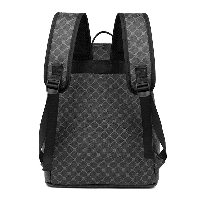 Fashion Luxury Men's Backpacks High Quality Large Capacity Computer Bag Waterproof PU Shoulder Handbag Vintage Style School Bag