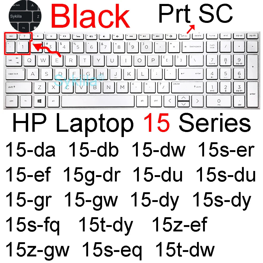 Keyboard Cover for HP Laptop 15 15t 15-fd 15-fc 15-ef 15-dw 15-dy 15g 15q 15s 15z Essential Silicone Protector Skin Film Case
