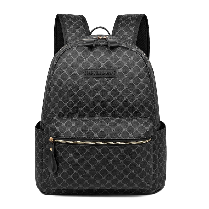 Fashion Luxury Men's Backpacks High Quality Large Capacity Computer Bag Waterproof PU Shoulder Handbag Vintage Style School Bag