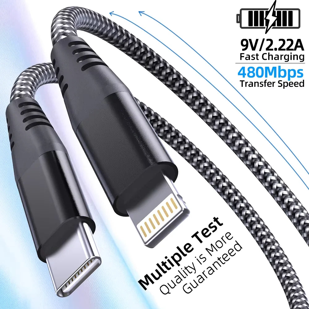 1M 2M 3M USB C to Lightning Cable High quality MFi Certified FastCharging or iPhone14 13 12 11 XS XR X USB C To 8-Pin Cable
