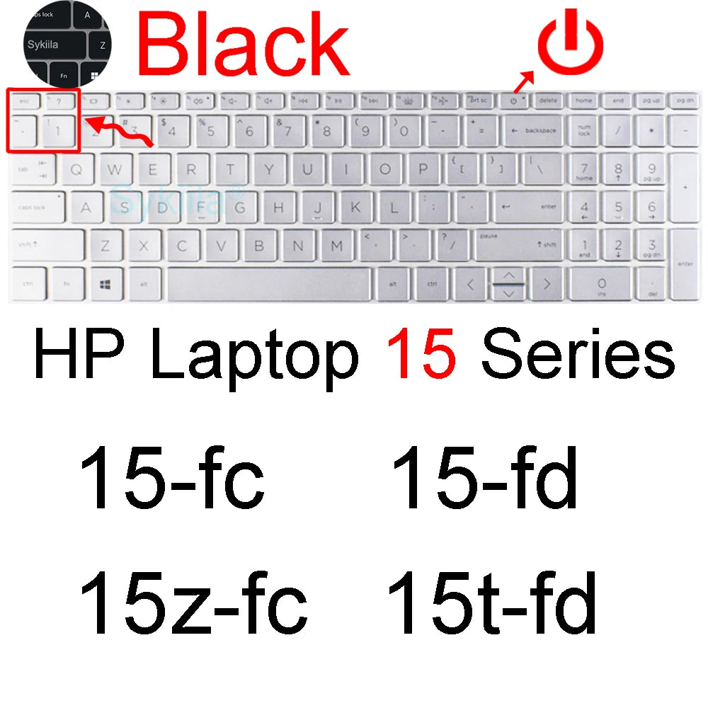 Keyboard Cover for HP Laptop 15 15t 15-fd 15-fc 15-ef 15-dw 15-dy 15g 15q 15s 15z Essential Silicone Protector Skin Film Case
