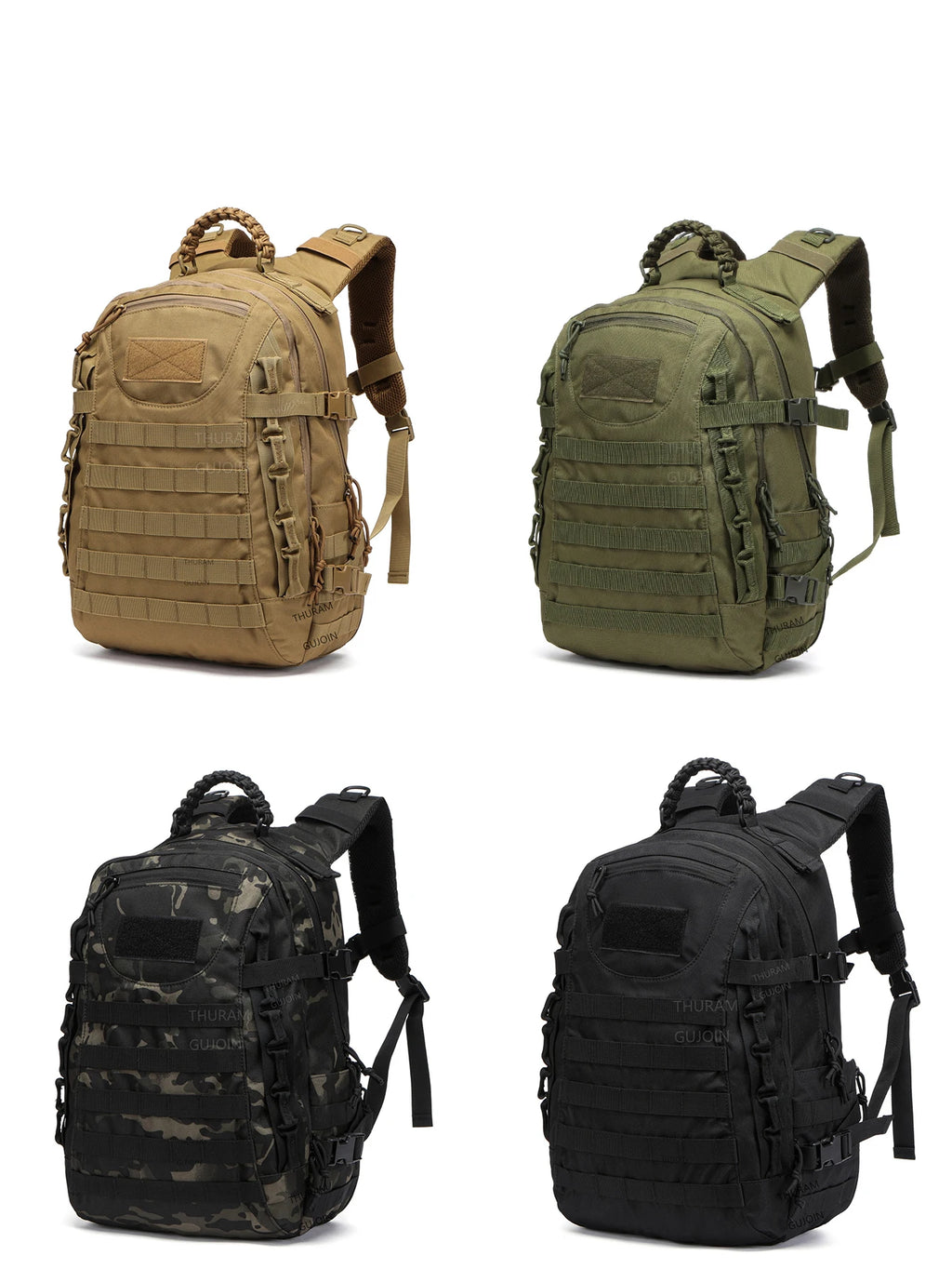 38L Tactical Backpack Style, Large Capacity Waterproof Outdoor Rucksack with MOLLE System, Hiking Camping Travel Bug Out Bag