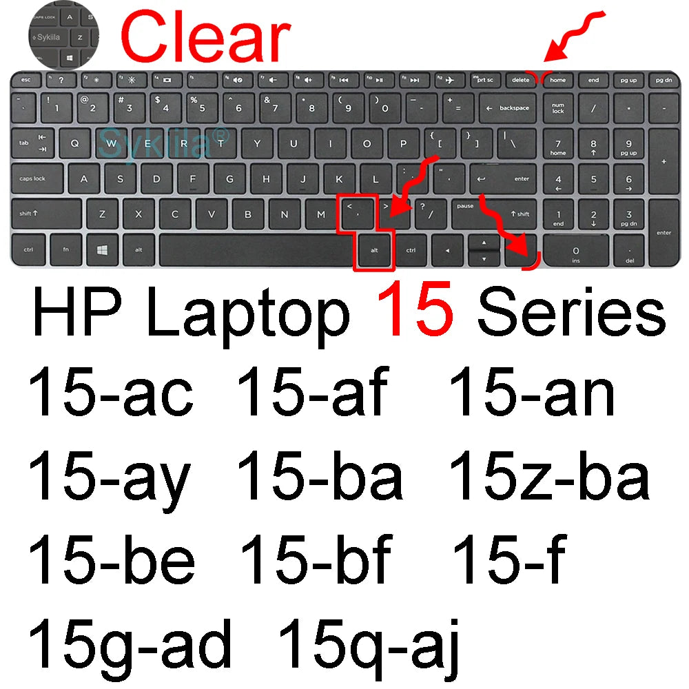 Keyboard Cover for HP Laptop 15 15t 15-fd 15-fc 15-ef 15-dw 15-dy 15g 15q 15s 15z Essential Silicone Protector Skin Film Case