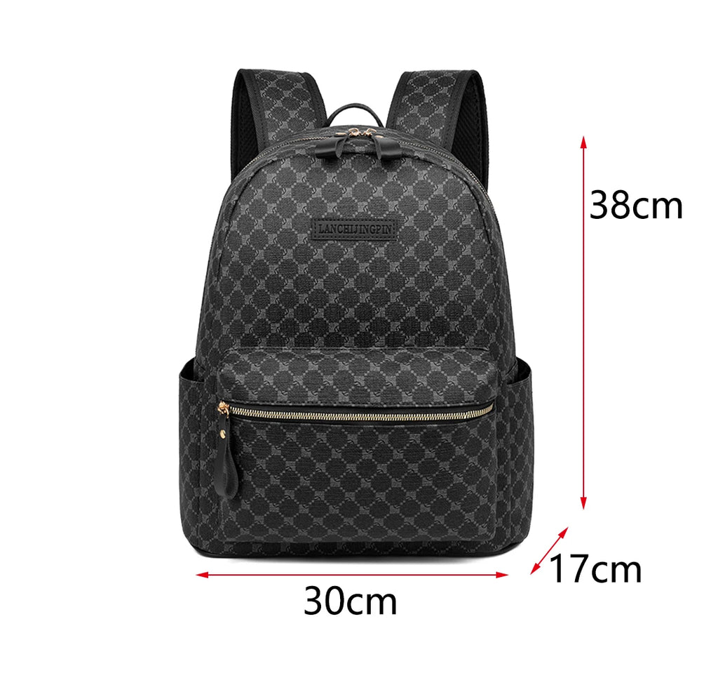Fashion Luxury Men's Backpacks High Quality Large Capacity Computer Bag Waterproof PU Shoulder Handbag Vintage Style School Bag