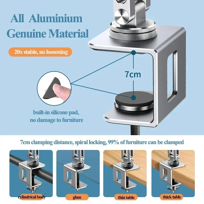 Eary Laptop Mount for Desk Laptop Arm Mount with 360°Rotating for Notebook up to 17 inch Adjustable Foldable Laptop Stand Holder