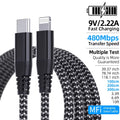 1M 2M 3M USB C to Lightning Cable High quality MFi Certified FastCharging or iPhone14 13 12 11 XS XR X USB C To 8-Pin Cable