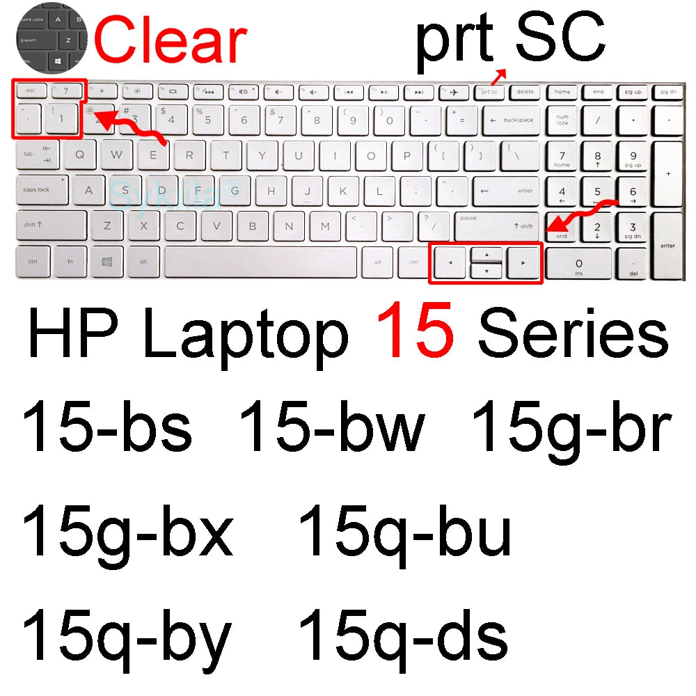 Keyboard Cover for HP Laptop 15 15t 15-fd 15-fc 15-ef 15-dw 15-dy 15g 15q 15s 15z Essential Silicone Protector Skin Film Case
