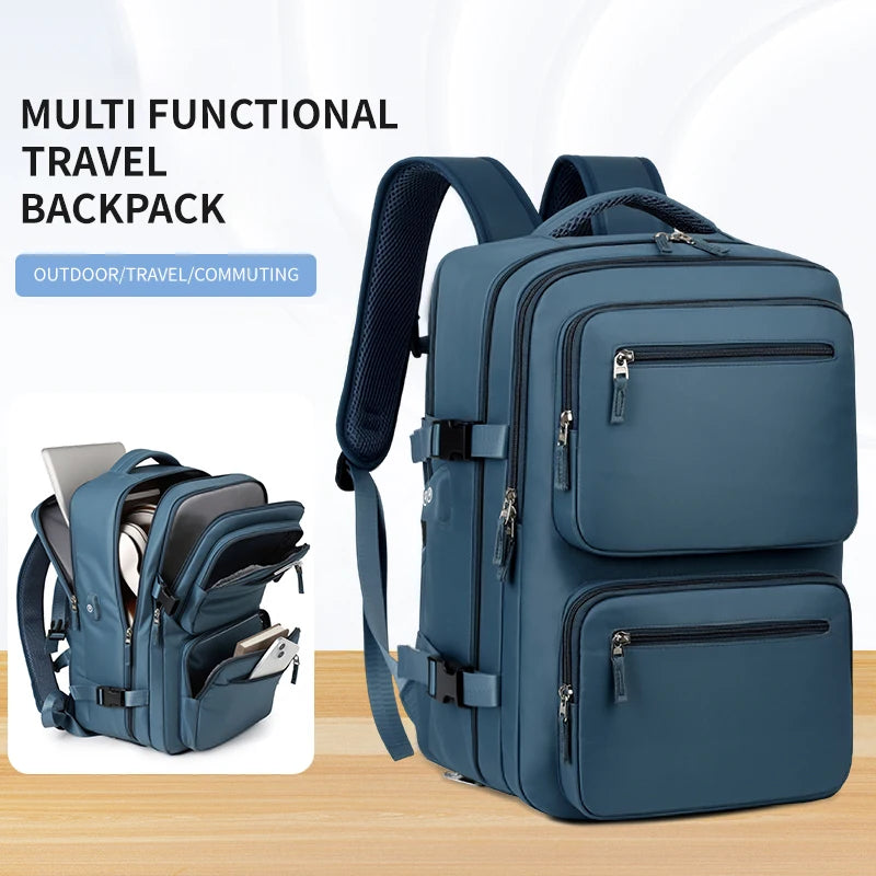 Large Travel Backpack for Women Men Cabin Bag Multifunctional Airplane Waterproof Backpack with USB Charging Anti-Theft Backpack