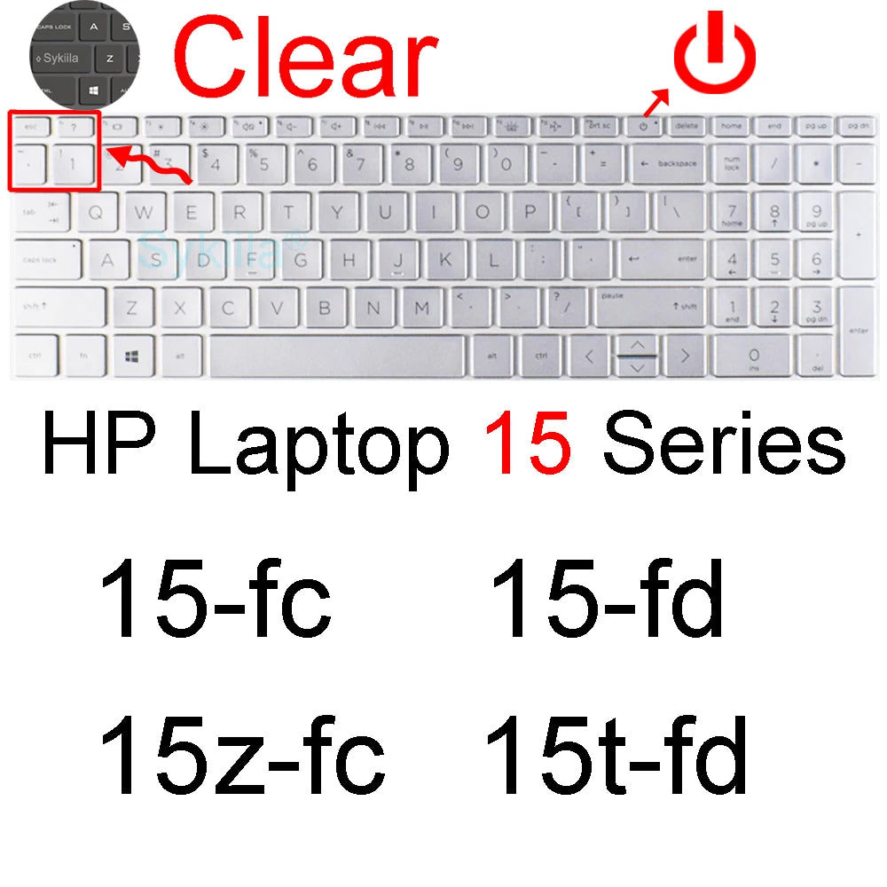Keyboard Cover for HP Laptop 15 15t 15-fd 15-fc 15-ef 15-dw 15-dy 15g 15q 15s 15z Essential Silicone Protector Skin Film Case