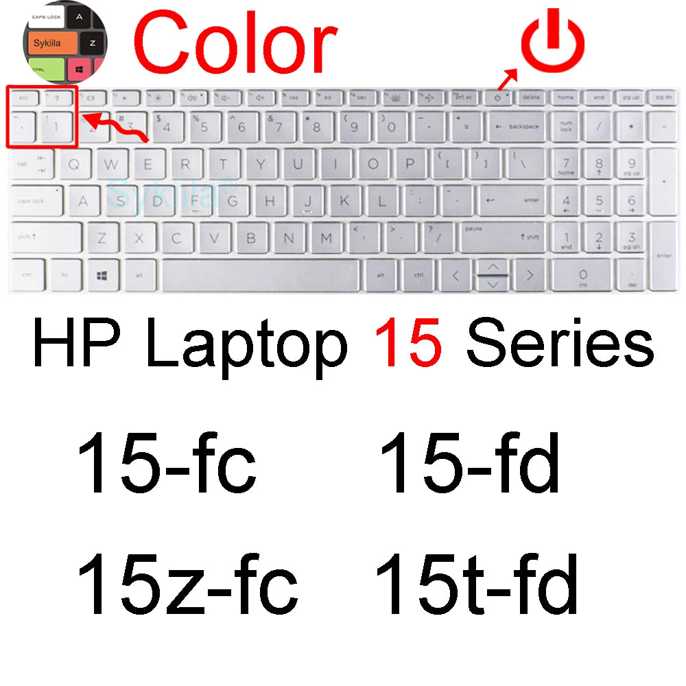 Keyboard Cover for HP Laptop 15 15t 15-fd 15-fc 15-ef 15-dw 15-dy 15g 15q 15s 15z Essential Silicone Protector Skin Film Case